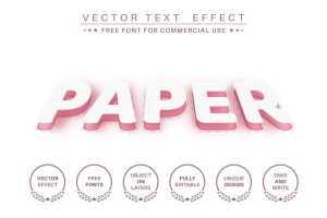 Slice paper – editable text effect,  font style