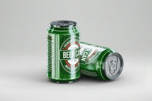 Small Beer Can Mock-Up Template