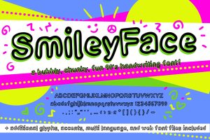 Smiley Face Retro Font (90s Handwriting Web Fonts)