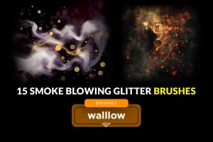 Smoke glitter bokeh photoshop digital brushes