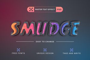 Smudge – Editable Text Effect, Font Style