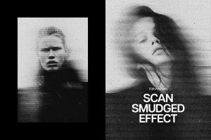 Smudged Scan Poster Effect