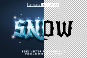 Snow 3d Text – Editable Text Effect