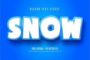 Snow – Editable Text Effect, Cartoon Font Style