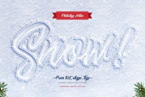 Snow Lettering – Photoshop Action