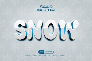 Snow Text Effect 3D Style