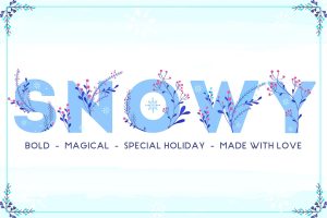 Snowy – Winter Floral Color Font