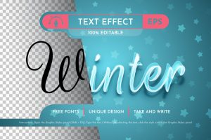 Snowy Winter – Editable Text Effect, Font Style