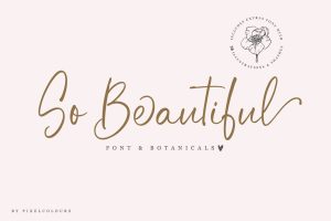 So Beautiful Font and Botanicals