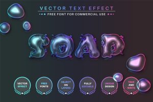 Soap Bubble – Editable Text Effect, Font Style