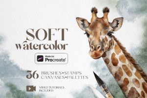 Soft watercolor Procreate brushes