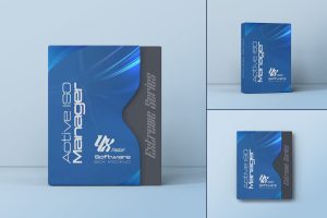 Software Box with Compact Disk Mockup Set
