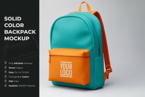 Solid color backpack mockup