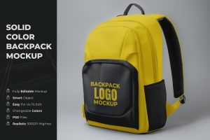 Solid color backpack mockup