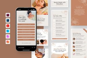 Spa Salon Post and Stories Templates for Instagram