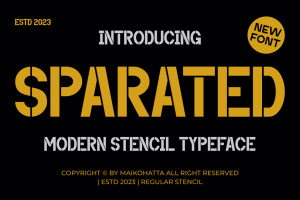 Sparated – Modern Stencil Typeface