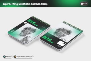 Spiral Ring Sketchbook Mockup