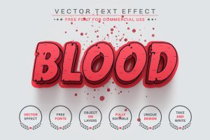 Splatter Blood – Editable Text Effect, Font Style