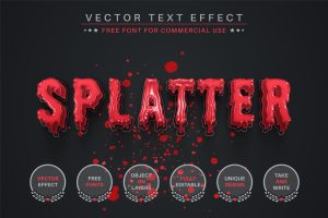 Splatter Blood – Editable Text Effect, Font Style
