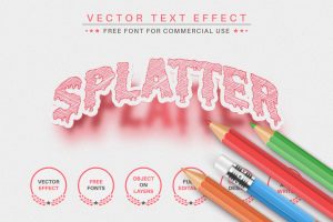 Splatter Red Drawing – Editable Text Effect