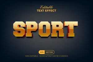 Sport Text Effect Gold Style