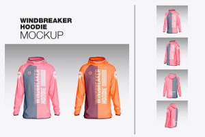 Sport Windbreaker Hoodie Mockup