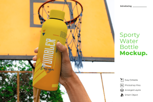 Sporty Water Bottle Mockup