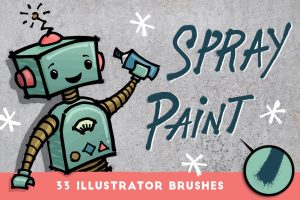 Spray Paint  – 33 Illustrator Brushes