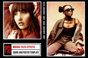 Square & Poster – Mosaic Tiles Effects