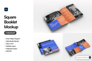Square Booklet Mockup