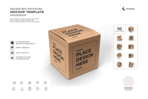 Square Box Mockup Template Set