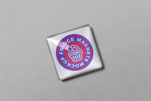 Square Fridge Magnet Mockup