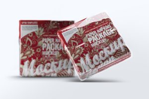 Square Paper Napkins Mock-Up