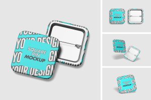 Square Pin Mockup