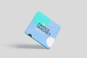 Square Shape Fridge Magnet Mockups