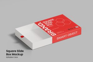 Square Slide Box Mockup
