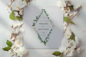Square Wedding Invitation Mockup