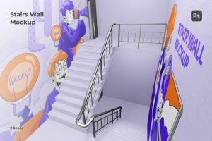 Stairs Wall Mural Mockup
