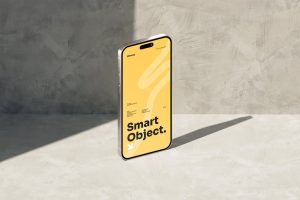 Standing Iphone 15 Pro Mockup Template
