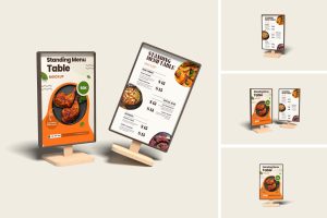 Standing Menu Table Mockup