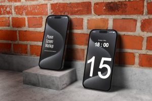 Standing Phone Mockup
