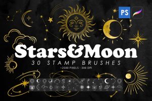 Stars & Moon Stamp Brushes