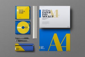 Stationery A4 Landscape Cd Case Mockup