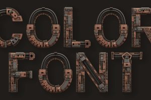 Steampunk – 3D Color SVG Font