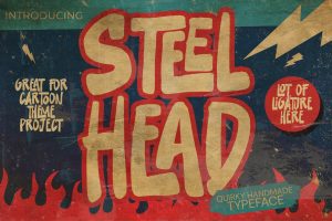 Steelhead – ligature cartoon font