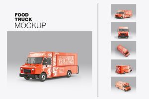 Step Van Food Truck Mockup