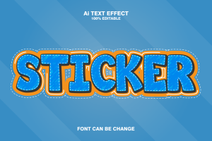 Sticker 3d Text Effect