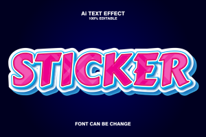 Sticker 3d Text Effect