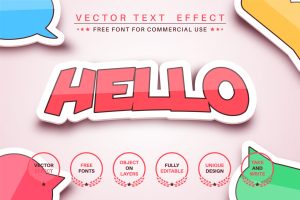 Sticker – editable text effect, font style