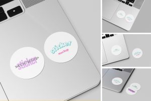 Sticker on Laptop Mockup